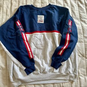 United States Crewneck Colorblock Sweater in Navy, Gray and Red